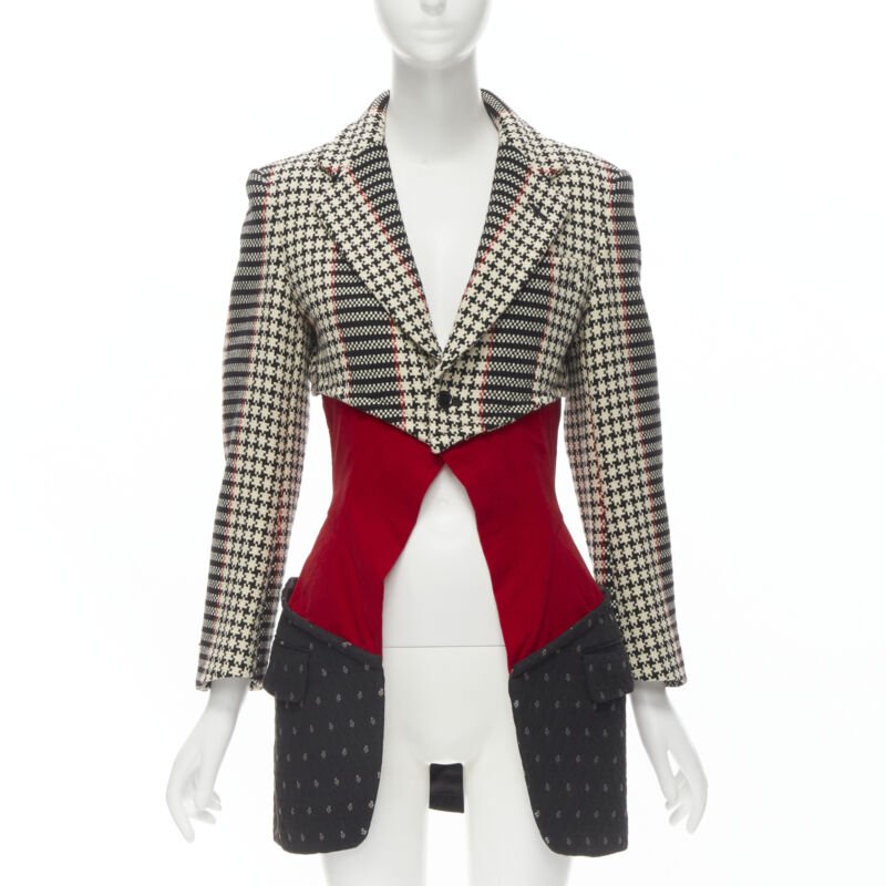 Comme Des Garcons Tweed Velvet Blazer Coat