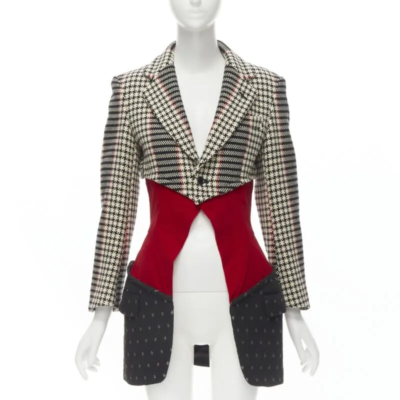 Comme Des Garcons Tweed Velvet Blazer Coat MultiColor Tweed Never worn - Front View
