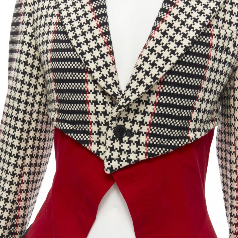 Comme Des Garcons Tweed Velvet Blazer Coat - Back view