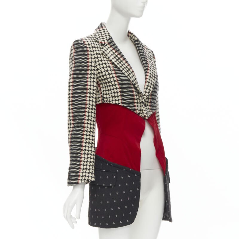 Comme Des Garcons Tweed Velvet Blazer Coat - Image 6