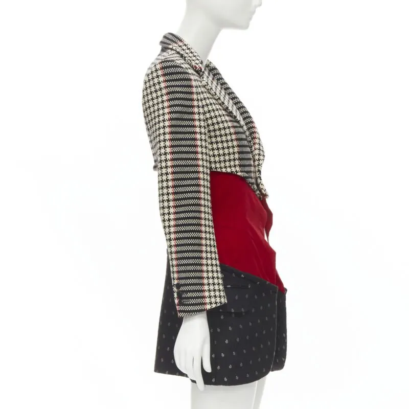 Comme Des Garcons Tweed Velvet Blazer Coat MultiColor Tweed Never worn - Model View