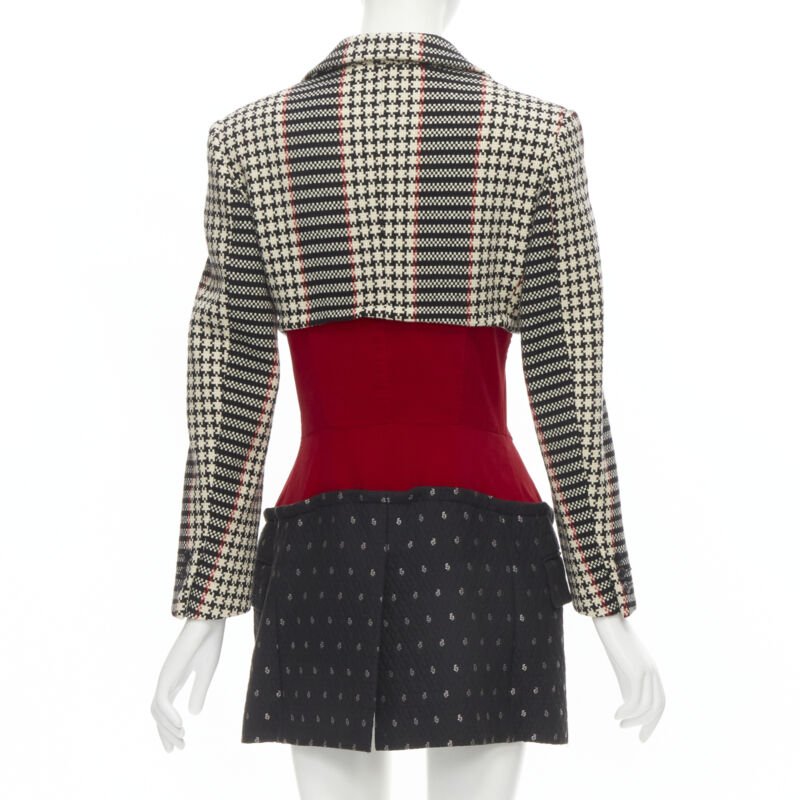 Comme Des Garcons Tweed Velvet Blazer Coat - Side view