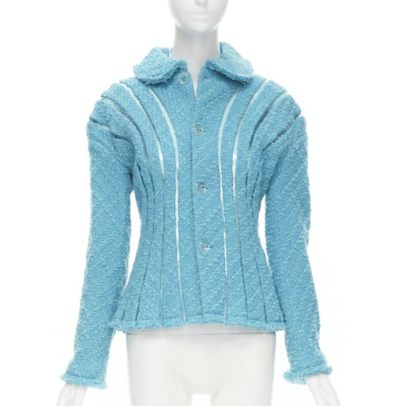 Junya Watanabe Teal Tweed Space Jacket