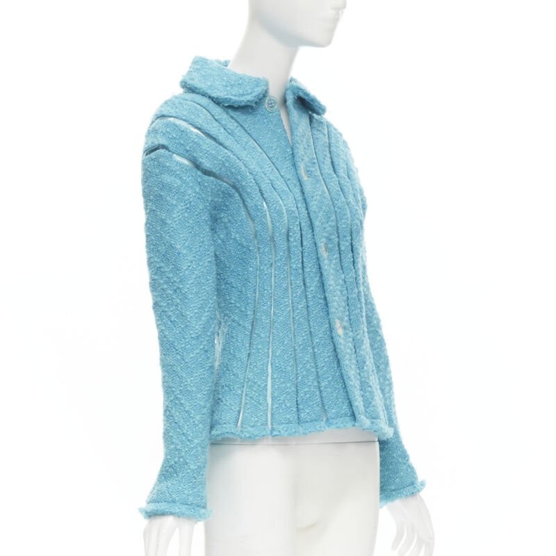 Junya Watanabe Teal Tweed Space Jacket - Image 6