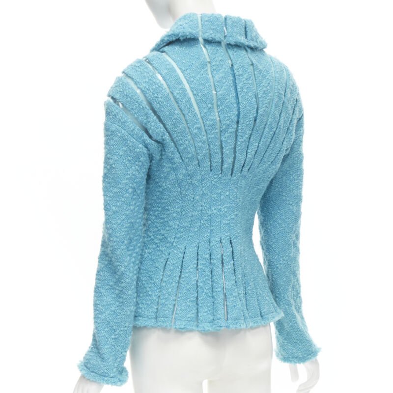 Junya Watanabe Teal Tweed Space Jacket - Detail 1