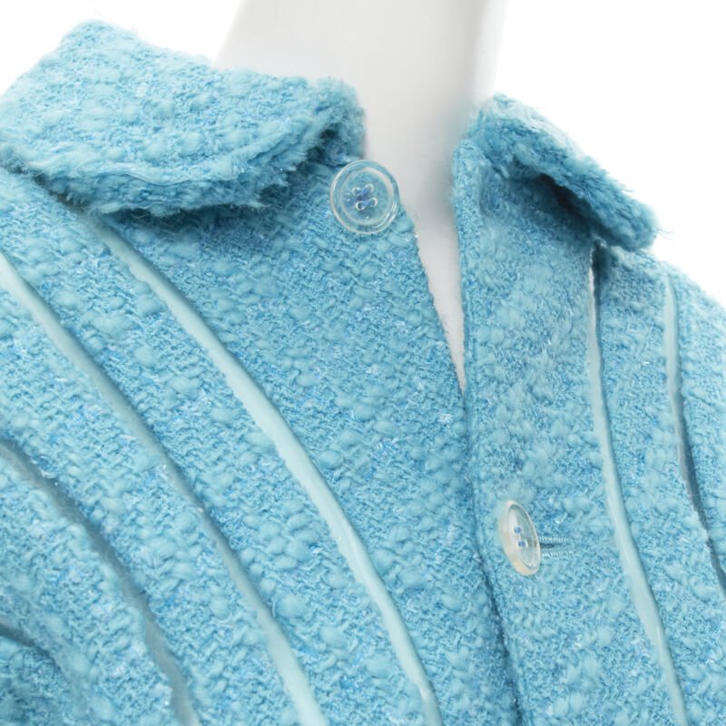 Junya Watanabe Teal Tweed Space Jacket - Detail 2