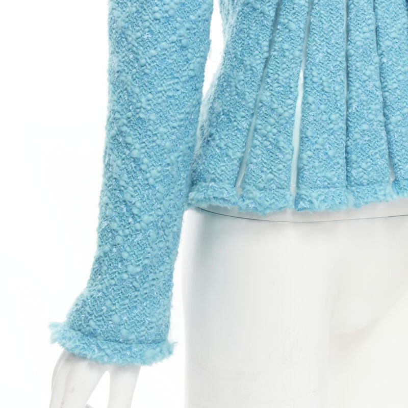 Junya Watanabe Teal Tweed Space Jacket - Image 11