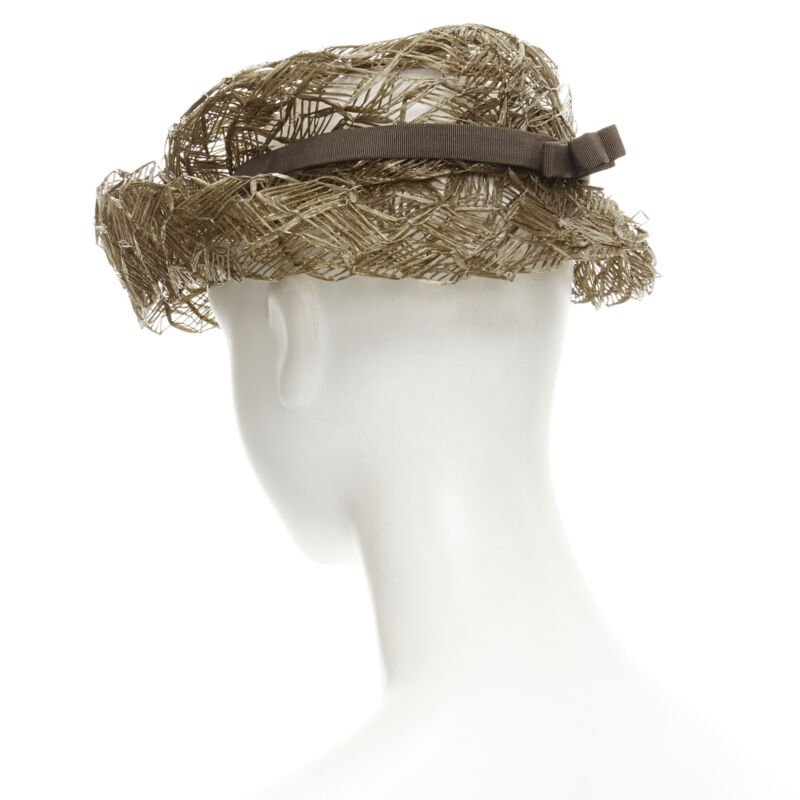 Unsigned / متعددة Raffia Woven Boater Hat - Detail 1