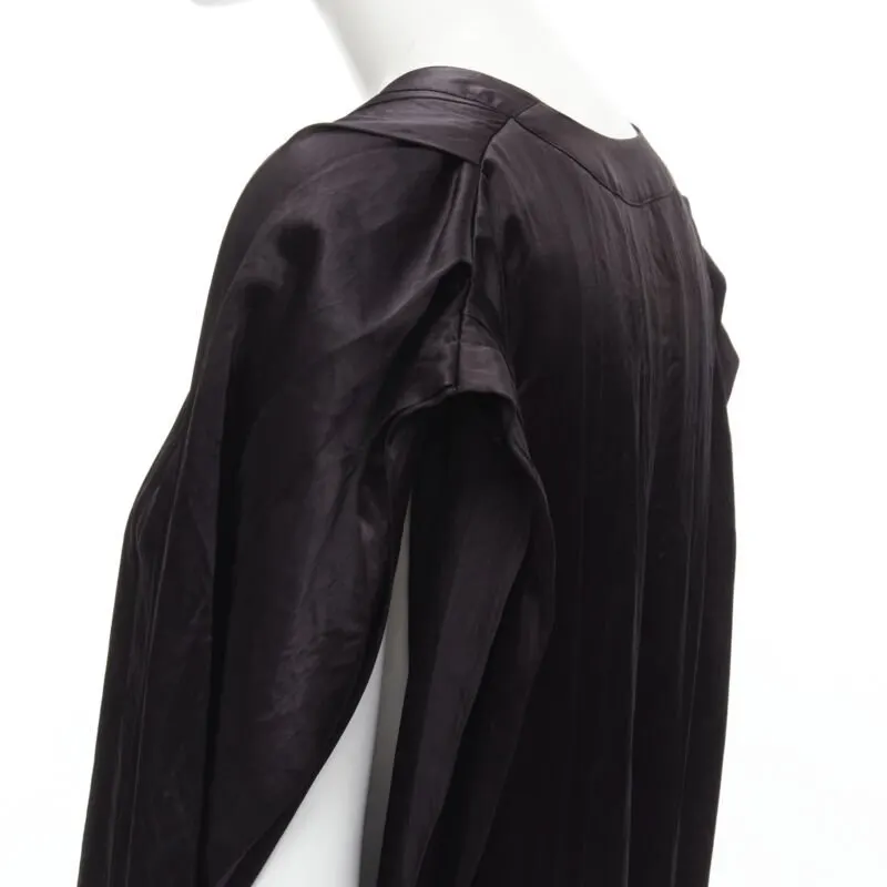 Comme Des Garcons Pleated Belted Dress Black Acetate Never worn - Back View