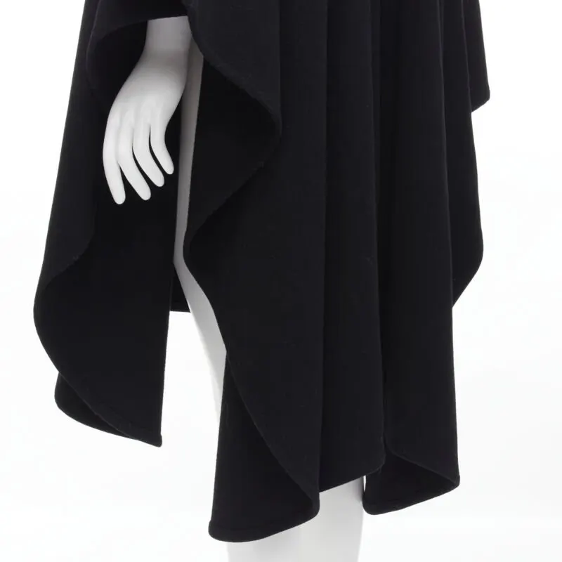 Comme Des Garcons Black Wool Poncho Cape Black Wool Never worn - Back View