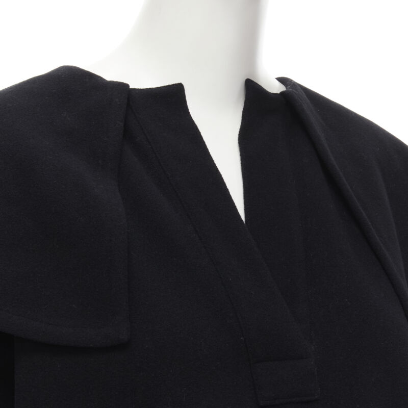 Comme Des Garcons Black Wool Poncho Cape - Detail 2