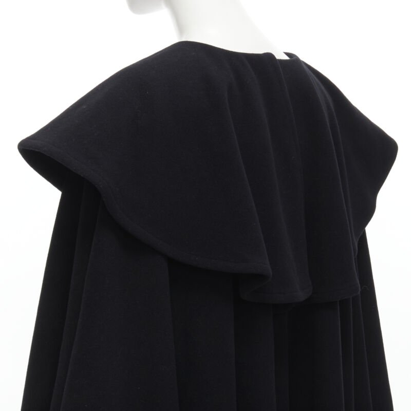Comme Des Garcons Black Wool Poncho Cape - Image 10