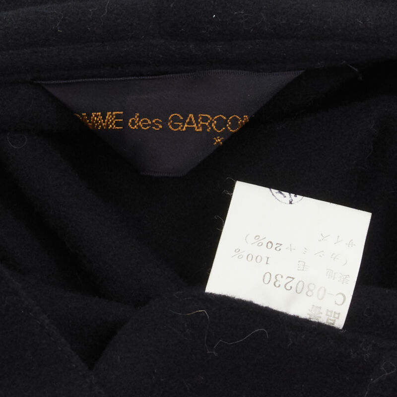 Comme Des Garcons Black Wool Poncho Cape - Image 11