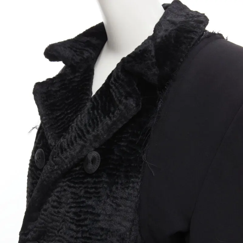 Comme Des Garcons Oversized Faux Fur Coat Black Polyester Never worn - Back View