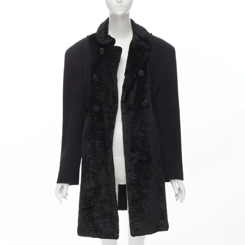 Comme Des Garcons Oversized Faux Fur Coat Black Polyester Never worn - Inside View
