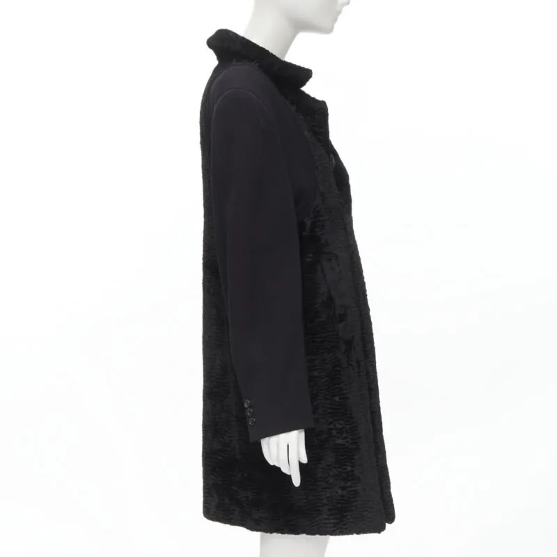 Comme Des Garcons Oversized Faux Fur Coat Black Polyester Never worn - Box View