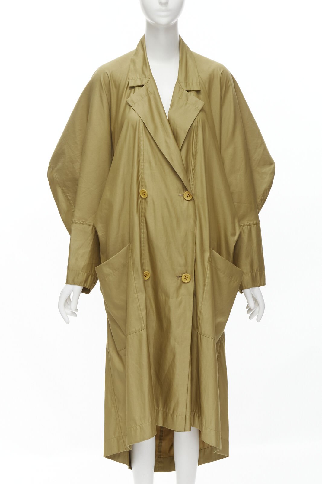 Issey Miyake Gold Parachute Trench Coat - Back view