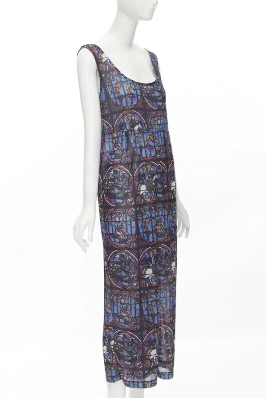 Comme Des Garcons Stained Glass Jumpsuit Blue Polyester Never worn - Inside View