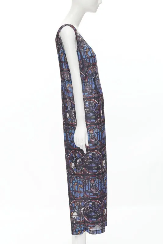 Comme Des Garcons Stained Glass Jumpsuit Blue Polyester Never worn - Model View