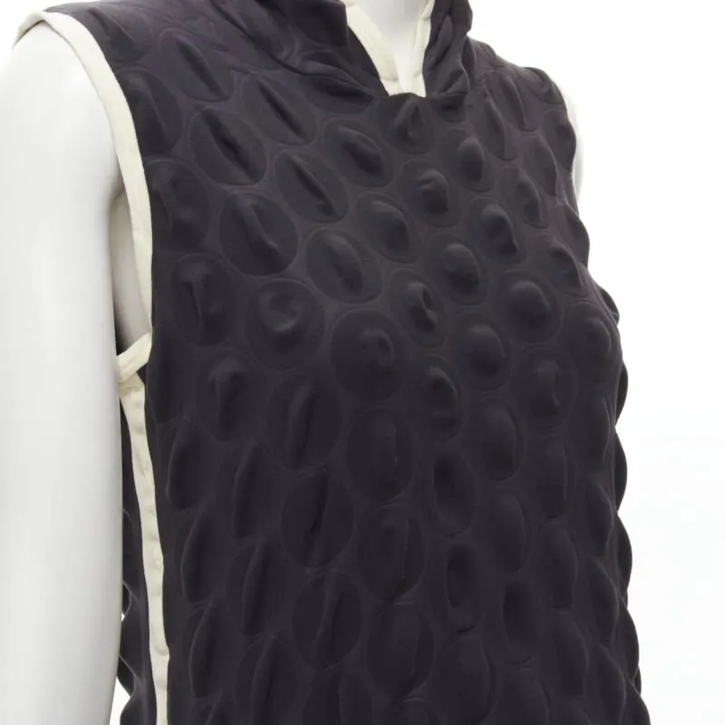 Issey Miyake Egg Carton Dress Black Polyester Very good - Back View