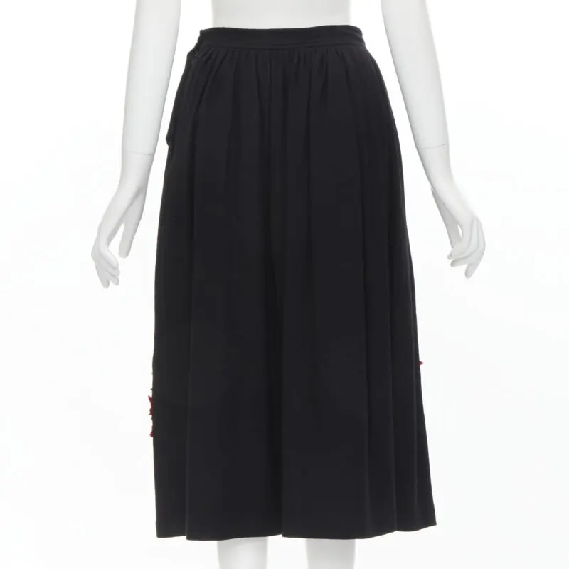 Comme Des Garcons Braid Embroidery Skirt Black Wool Never worn - Box View