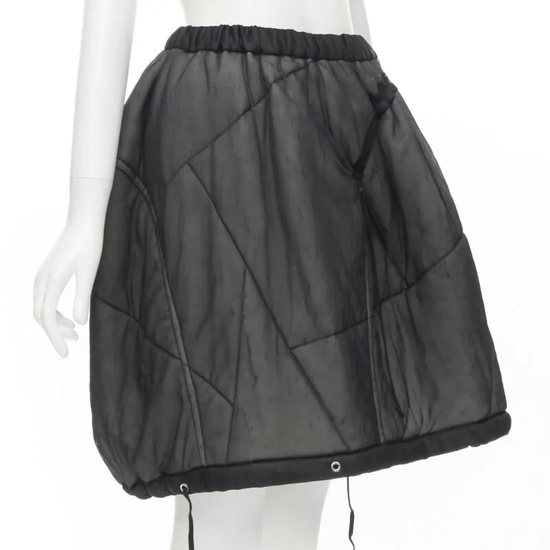 Comme Des Garcons Puffy Drawstring Skirt Black Polyamide Good - Inside View