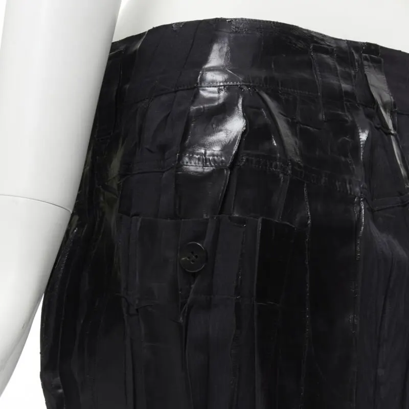 Issey Miyake Lacquered Mini Skirt Black Cotton Very good - Back View