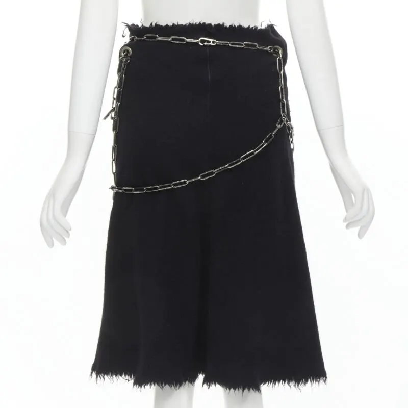 Junya Watanabe Punk Chain Skirt Black Wool Very good - Box View