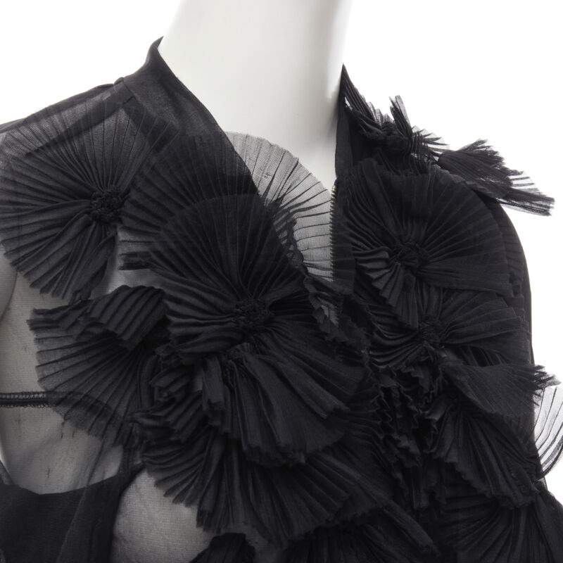 Comme Des Garcons Sheer Ruffle Bomber Jacket - Back view