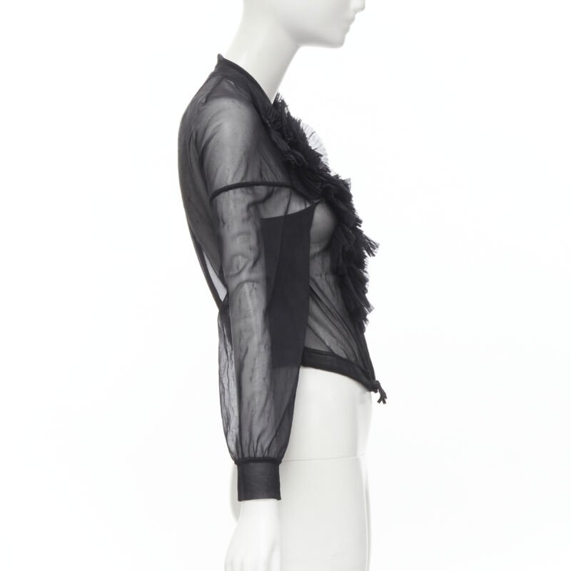 Comme Des Garcons Sheer Ruffle Bomber Jacket - Side view