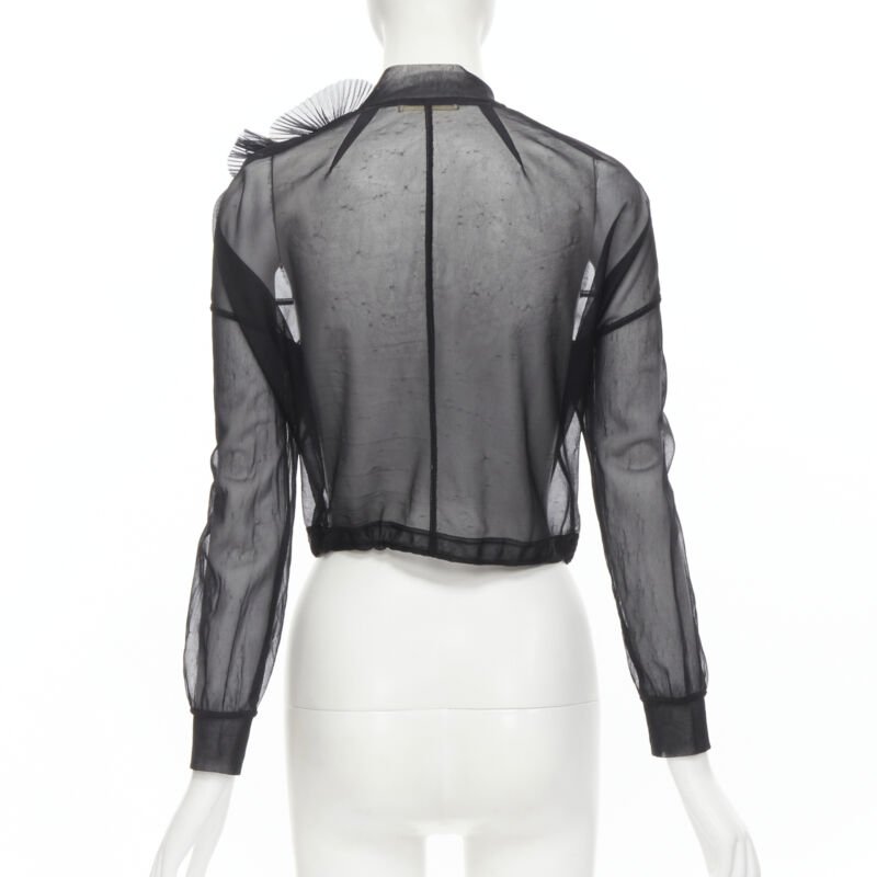 Comme Des Garcons Sheer Ruffle Bomber Jacket - Detail 1