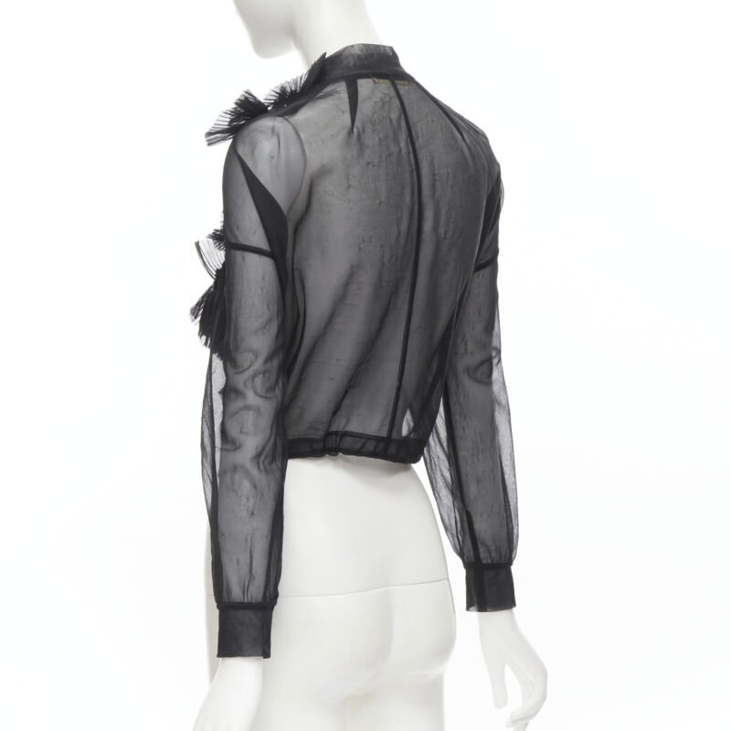 Comme Des Garcons Sheer Ruffle Bomber Jacket - Detail 2