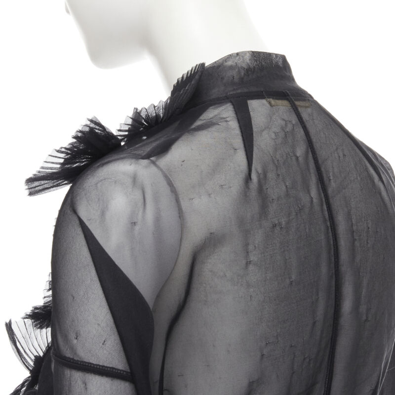 Comme Des Garcons Sheer Ruffle Bomber Jacket - Image 11