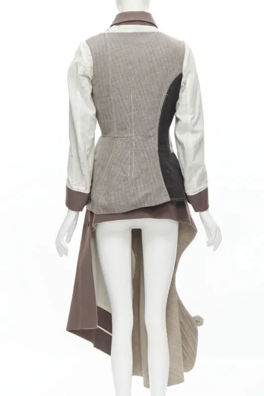 Comme Des Garcons Patchwork Jacket Skirt Beige Linen Very good - Box View