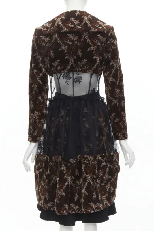 Comme Des Garcons Floral Corset Skirt Brown Velvet Never worn - Box View