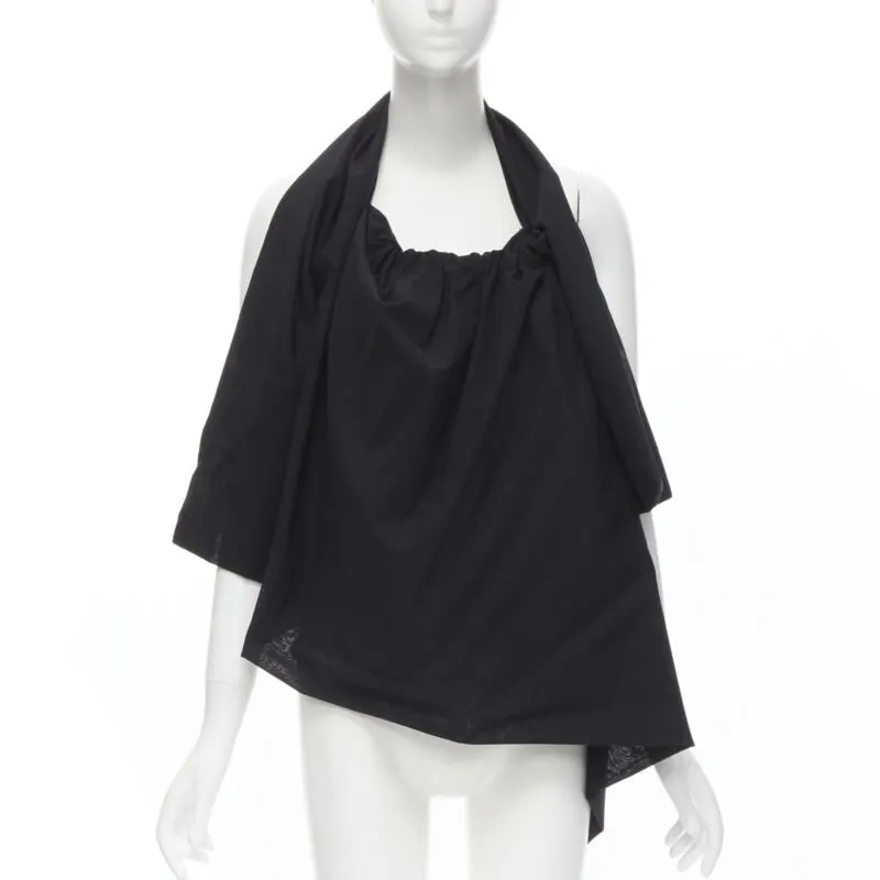 Yohji Yamamoto Metal Ring Halter Black Polyester Never worn - Front View