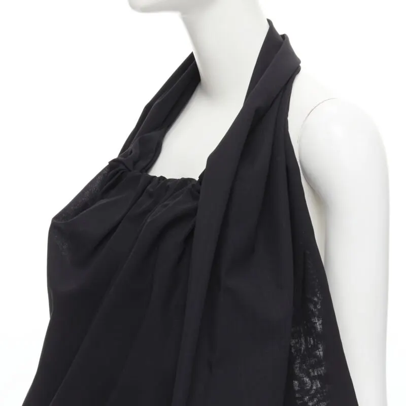 Yohji Yamamoto Metal Ring Halter Black Polyester Never worn - Back View