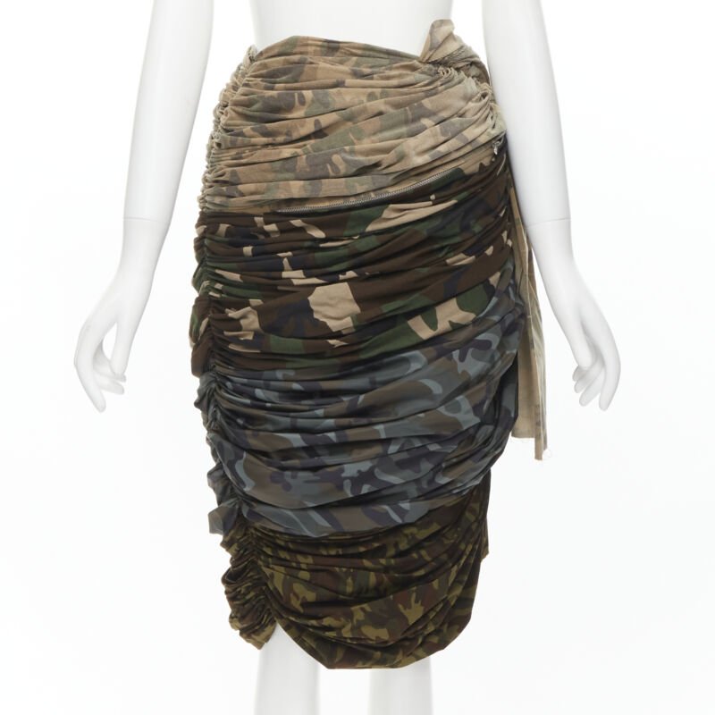 Comme Des Garcons Camo Ruched Skirt