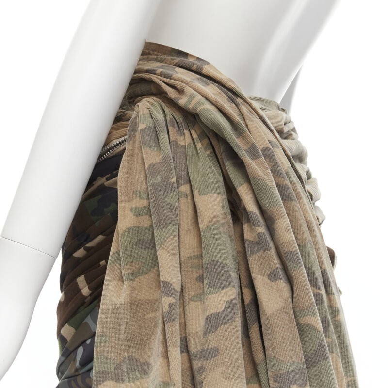 Comme Des Garcons Camo Ruched Skirt - Back view