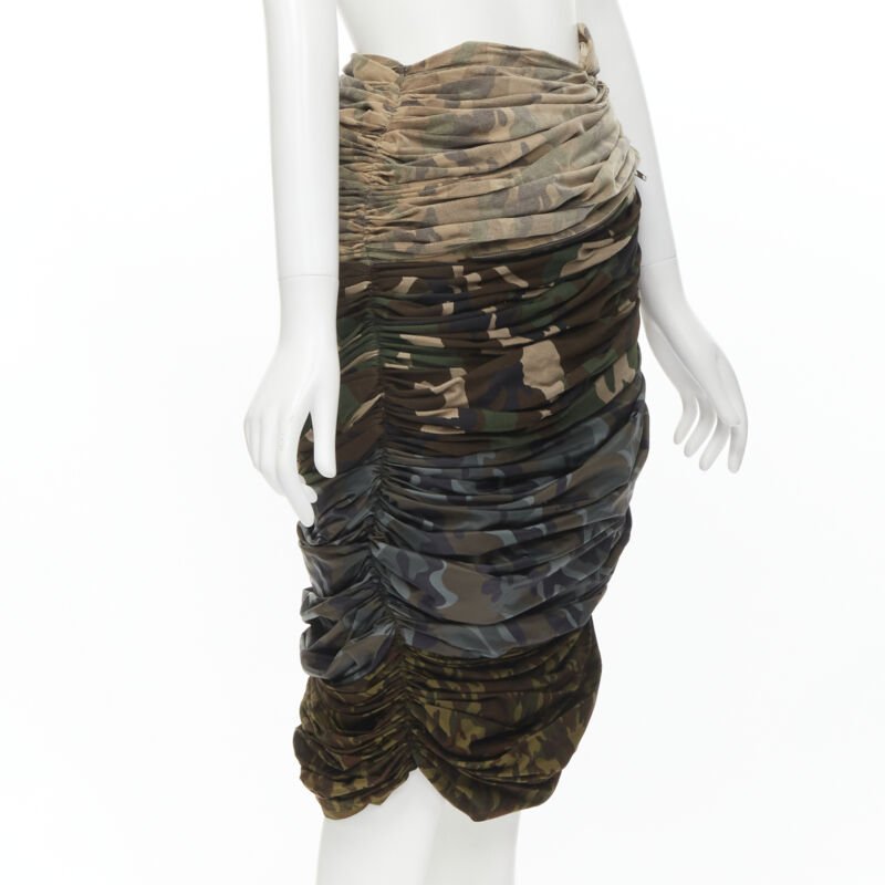 Comme Des Garcons Camo Ruched Skirt - Image 6