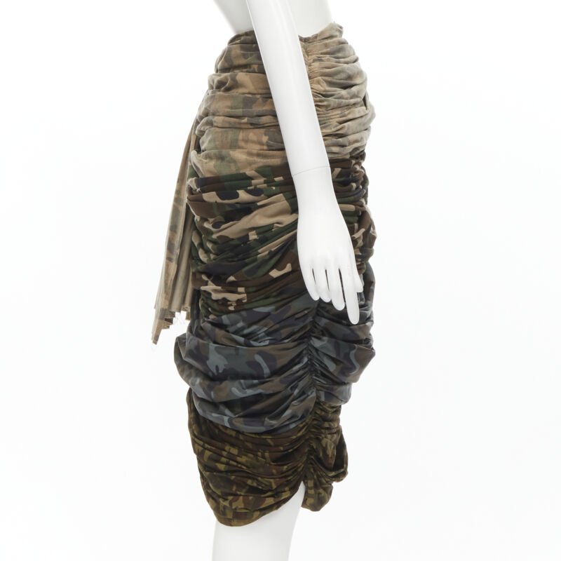 Comme Des Garcons Camo Ruched Skirt - 4