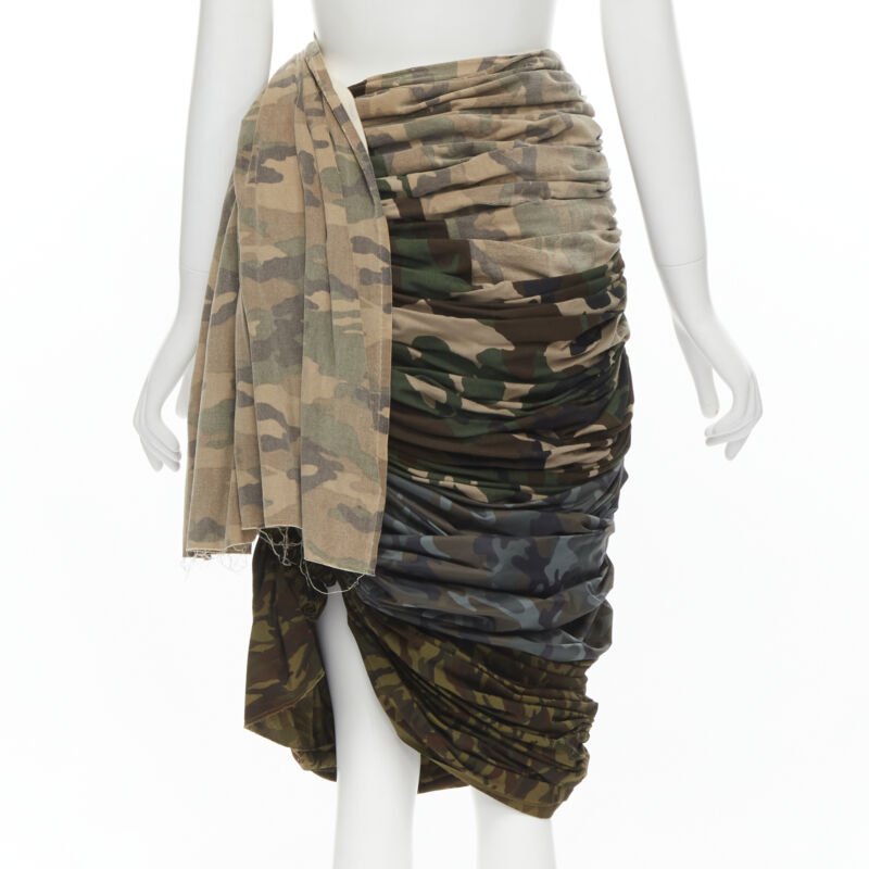 Comme Des Garcons Camo Ruched Skirt - Side view