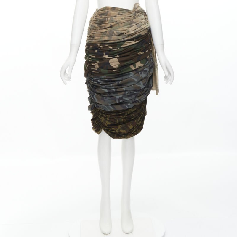 Comme Des Garcons Camo Ruched Skirt - Image 14
