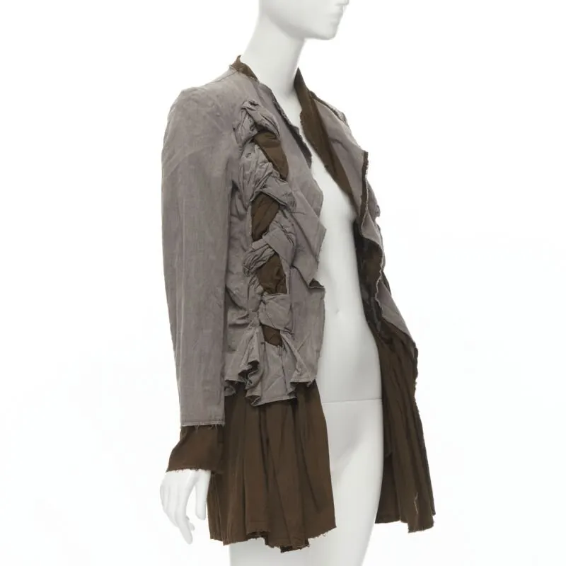 Comme Des Garcons Grey Twist Braid Jacket Grey Cotton Never worn - Front View
