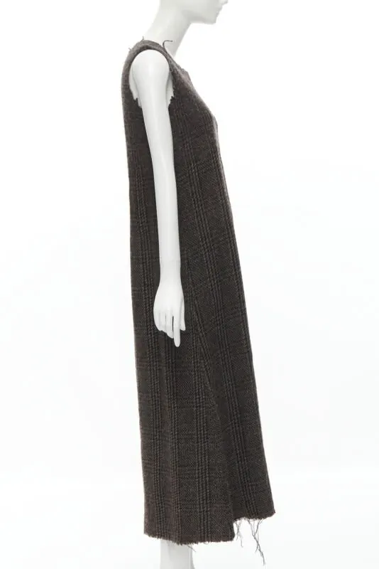 Comme des Garçons Frayed Edge Dress Brown Wool Never worn - Model View