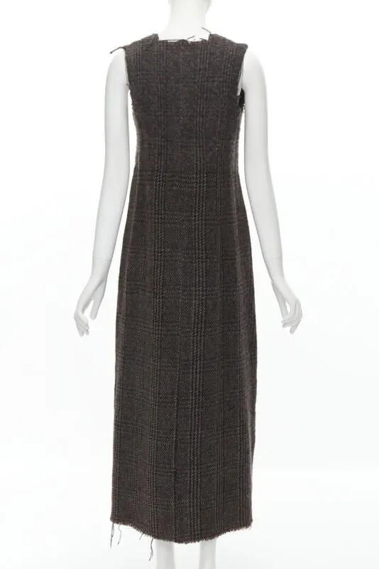Comme des Garçons Frayed Edge Dress Brown Wool Never worn - Box View