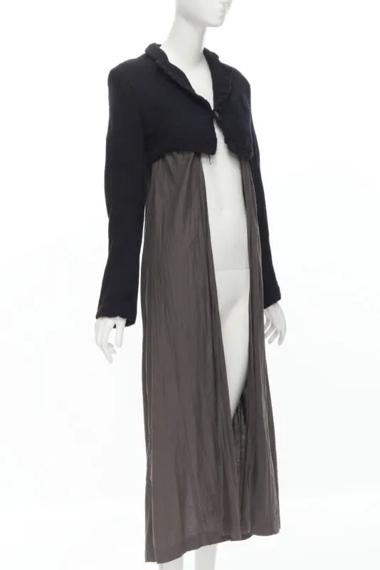 Comme Des Garcons Black Shrunken Duster Coat Black Wool Never worn - Inside View