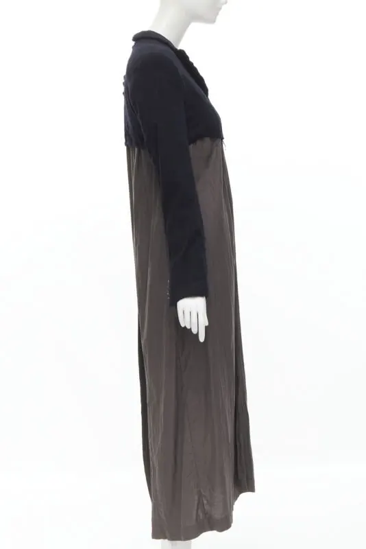 Comme Des Garcons Black Shrunken Duster Coat Black Wool Never worn - Model View