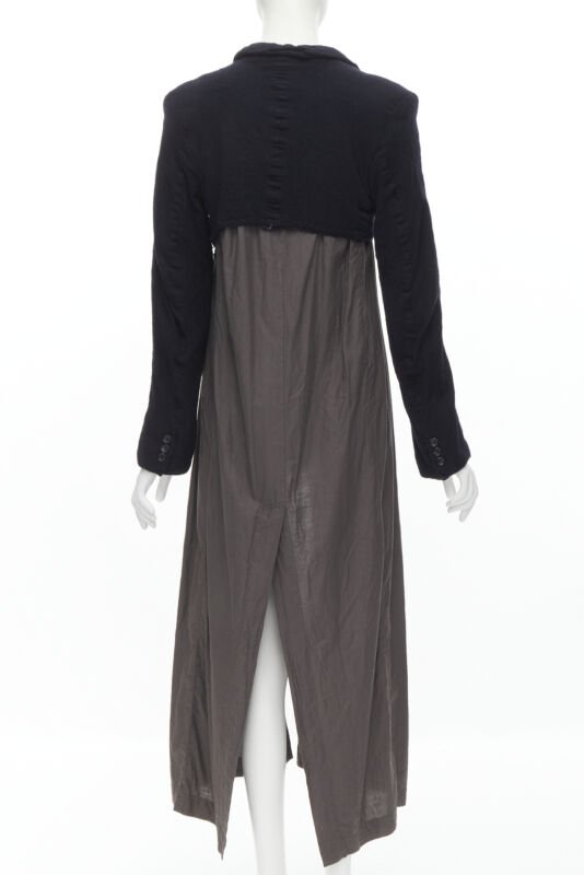 Comme Des Garcons Black Shrunken Duster Coat - Side view