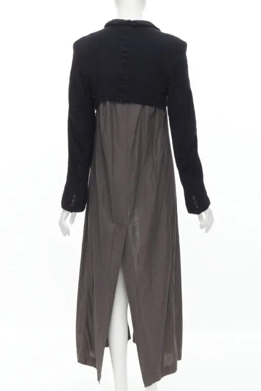 Comme Des Garcons Black Shrunken Duster Coat Black Wool Never worn - Box View